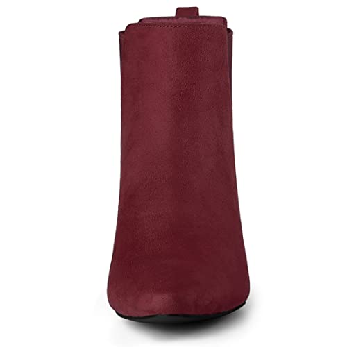 Allegra K Women's Pointed Toe Block Heel Ankle Chelsea Boots3