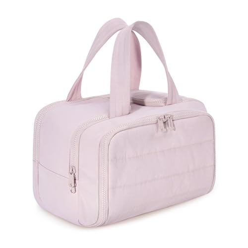 Trousse de Maquillage Rose Étanche Idéale pour Escapades et Weekend