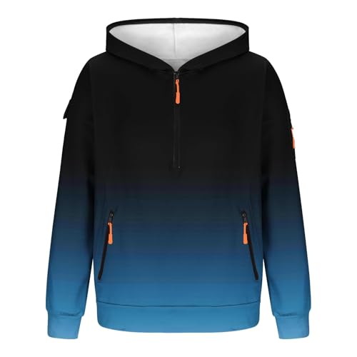 Mens Hoodies Zip Up Casual Long Sleeve Oversized Hoodies Comfy Gradient Print Sweatshirt with Multi Zipper Pockets4