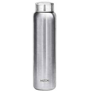 MILTON Aqua 1000 Stainless Steel Water Bottle, 950 ml, Silver | Leak Proof | Office Bottle | Gym Bottle | Home | Kitchen | Hiking | Treking Bottle | Travel Bottle