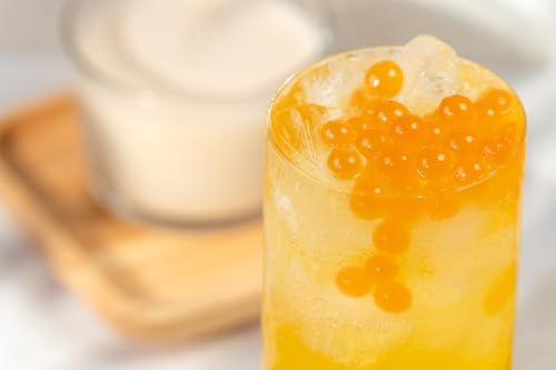 Tea Zone [2 Pound] Passion Fruit Popping Pearls, Bubble Tea Topping for Boba Tea Beverages, Sweets, Ice Cream Topping -B2055 (2.0lb)