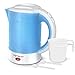 Aigostar Mini Bollitore acqua elettrico da Viaggio 0.6L, 650W, Boiler Piccolo Elettrico Portatile, Spegnimento Automatico e Protezione, inclusi due 2 tazzine e 2 cucchiai, BPA Free, blu