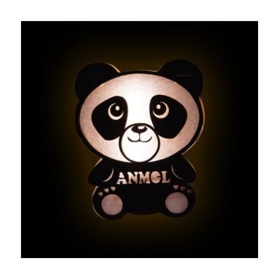 HNA GIFTING Customizable Panda LED Illusion Lamp with USB Cable - 6-Inch Personalized Name Night Light - Aesthetic Room Decor Essential for Couples, Kids, Students - Ideal for Bedroom, Side Table