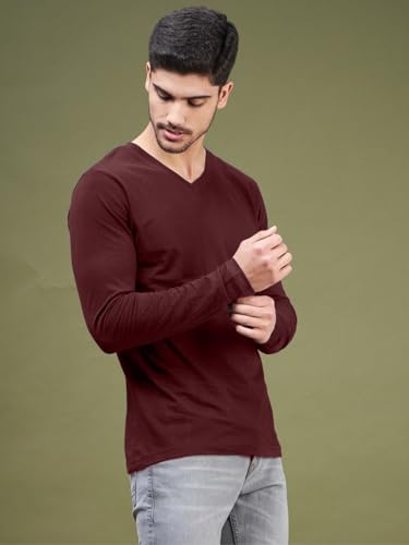 Image of INKKR Men's Solid Plain V-Neck T-Shirt