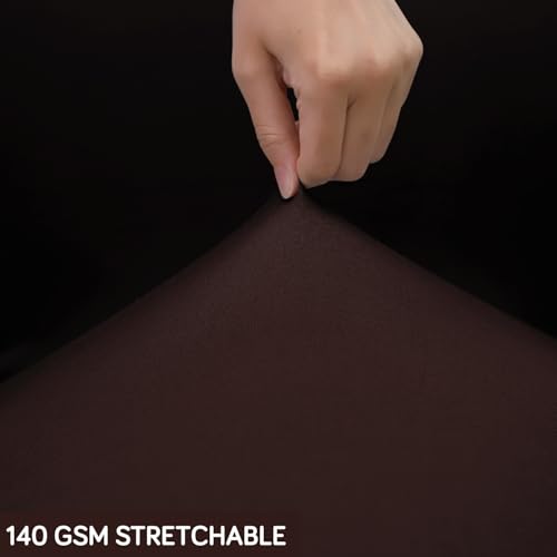 Image of HOKIPO 'SereneSolids' 140 GSM Office Chair Cover for Executive High-Back Chair - Stretchable Fabric, Washable & Anti-Slip - Fits Big & Tall Office Chairs, Coffee (AR-5220-CFE-L)