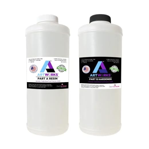 ArtWorks Brand Epoxy Resin by The Craft Attack 64 oz kit for Crystal Clear Resin Crafting, Jewelry Crafts, Resin for Tumblers, Molds, Wall Art, Furniture, Countertops. FDA Compliant Non Toxic