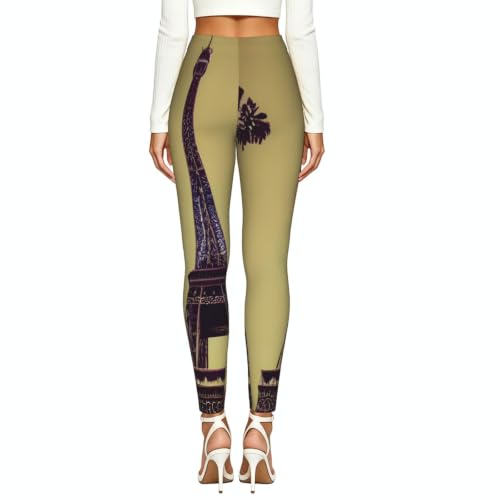 Leggings elásticos de mujer con estampado de París de alta densidad 4