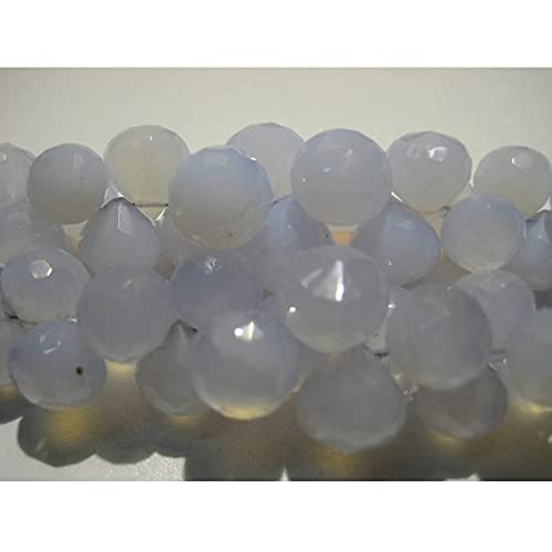 Calcédoine aqua LKBEADS en briolette facettée d'exception pour joaillerie haut de gamme