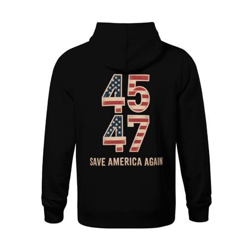 Kids 45th And 47 Save American Again Boys Girls Lightweight Kangaroo Pocket Fleece Hoodies3
