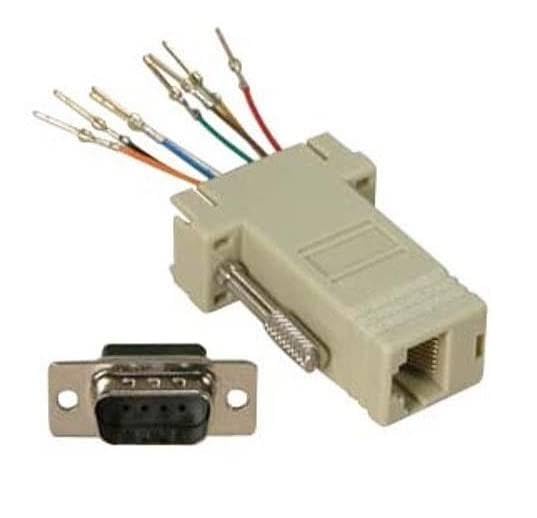 DB9 Male to RJ45 Modular Adapter, Serial to Ethernet | 9-Pin Connector, Beige Housing, RS-232 Compatible, Network Conversion, Compact Design-image-33