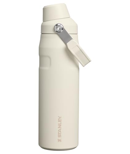 Image of Stanley IceFlow Fast Flow Water Bottle 24 oz | Angled Spout Lid | Lightweight and Leakproof for Travel and Sports | Insulated Stainless Steel | BPA-Free | Cream