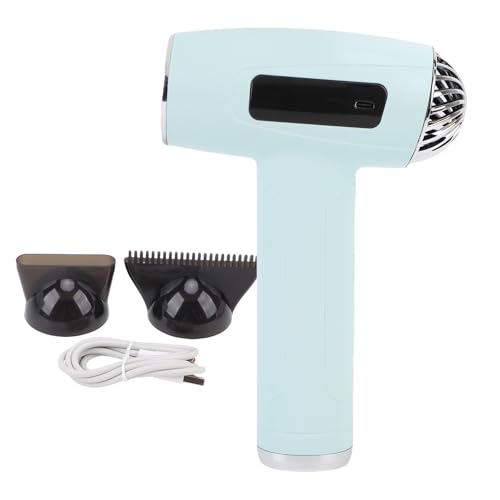Gonetre Secador de pelo inalámbrico recargable USB, Secador de pelo con punta, 200 W portátil batería incorporada, ligero, aire caliente y frío, para viajes, dormitorio, casa (Verde)
