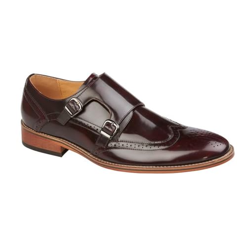 M429BD Zapatos Brogue Monk con doble hebilla para hombre Oxblood, oxblood, 44 EU M429BD Zapatos Brogue Monk con doble hebilla para hombre Oxblood, oxblood, 44 EU
