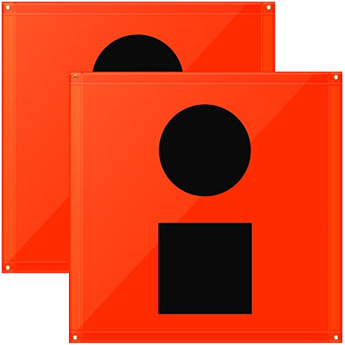 2 Pieces Safety Distress Flag For Boating 3 X 3 Feet Visual Distress Signal Marine Boat Orange Flag For Guard Emergency Fishing Kayak Camping Hiking Climbing #TOP15