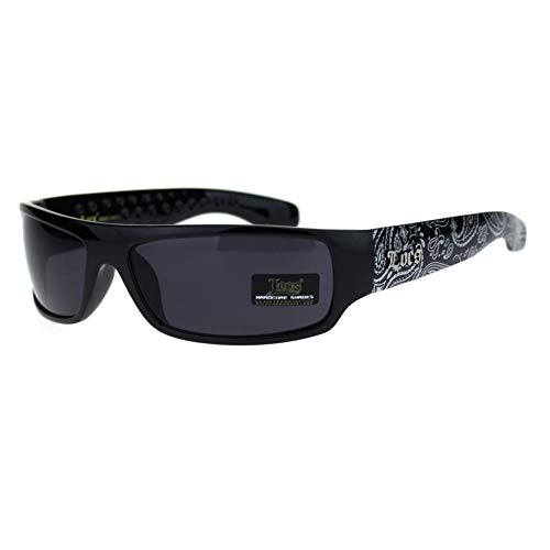 locs cholo sunglasses - Locs Mad Dog Hardcore Gangster Cholo Narrow Rectangular Sunglasses Black Bandana