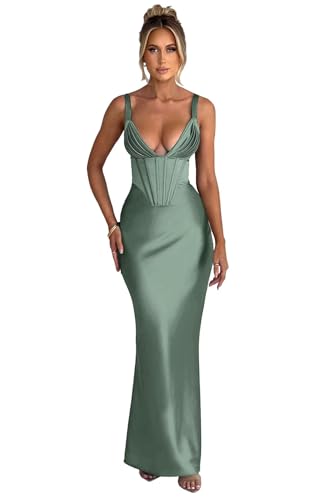 Satin Prom Dresses for Women 2025 Elegant Pleated Formal Evening Party Dresses KN029