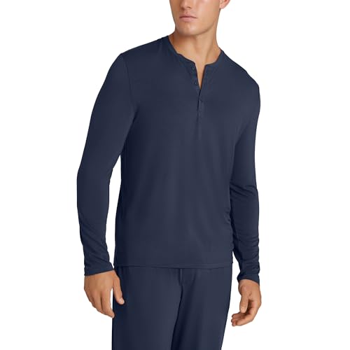 Image of Tommy John Men's Second Skin Modal Long Sleeve Henley Sleep Top