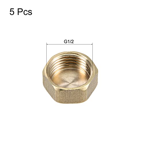 Sourcing map Ottone Cappuccio 5pz G1/2 Femmina