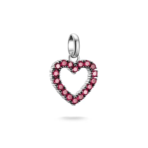 Colgante corazón Thomas Sabo Charm Club de plata 925 con piedras rojas