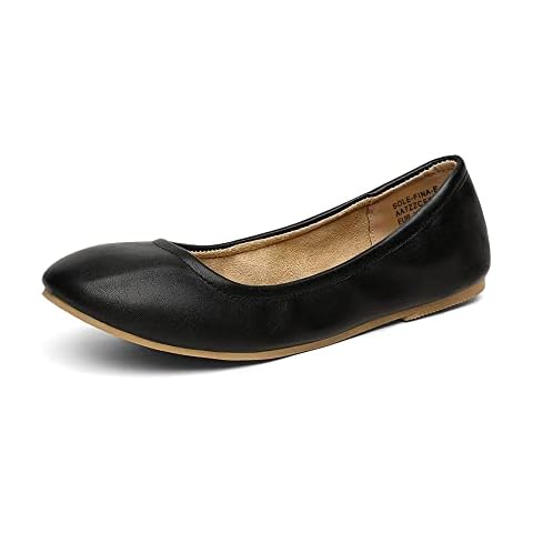 DREAM PAIRS Ballerinas Damen Ballet Flat Elegant Flache Schuhe Weiches PU Leder Komfortabel SCHWARZ U 38.5 Sole-FINA Cover