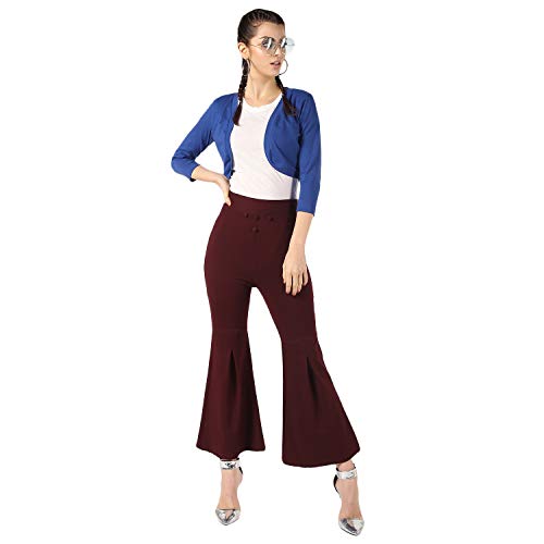 Image of PepTrends Solid Cotton Knitted Short Shrug with Front Open