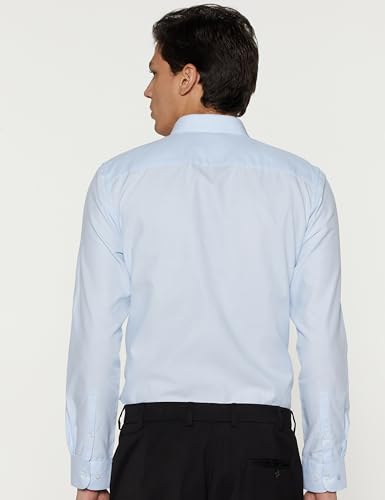 Image of Peter England Men's Classic Textured Slim Fit Full Sleeve Shirt | Wonder Fabric | Cotton Rich | Premium Dobby