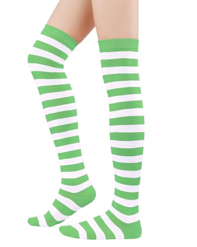 Image of Century Star Thigh High Socks Striped Extra Long Tube for Women Over the Knee Athletic Sports Socks Plus Size Stockings