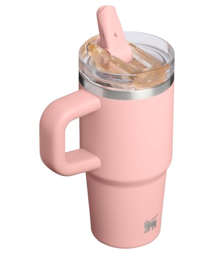 Image of STANLEY Quencher ProTour Flip Straw Tumbler with Leakproof Lid 14 oz | Built-In Straw & Handle | Cupholder Compatible for Travel | Insulated Stainless Steel Cup | BPA-Free | Peach Rose