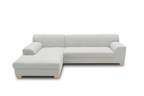DOMO. collection Sofá esquinero Tinos pequeño en Forma de L, sofá esquinero, esquinero, esquinero, Esquina, 273 x 157 x 74 cm (Ancho x Profundidad x Alto), Color Plateado
