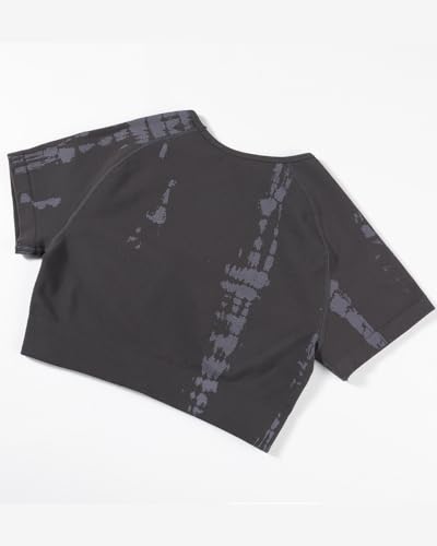 Image of AUROLA Serpent Snake Seamless Workout T-Shirts for Women,Short Sleeve Crop Top Gym Yoga Athletic Shirts Tee