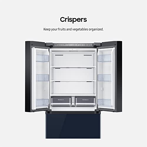 Samsung 17.3 Cu Ft Smart Kimchi & Specialty 4-Door French Door Refrigerator W/ Freezer, Precise Cooling, Large Capacity, Rq48T94B277/Aa, White Navy Glass #TOP5