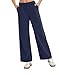 Oyamiki Fashion Womens Wide Leg Dress Pants Business Casual High Waisted Navy Blue Trousers Pantalones De Vestir Trabajo S
