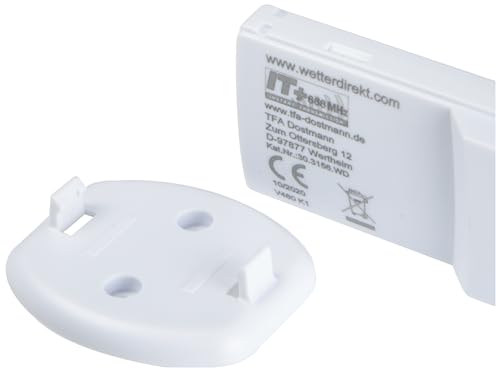 TFA Dostmann WD Aussensender, 30.3156, nur für TFA WETTERdirekt - Modelle, Ersatzsender, 868 MHz, nur 1 Sender pro Gerät verbindbar, weiß