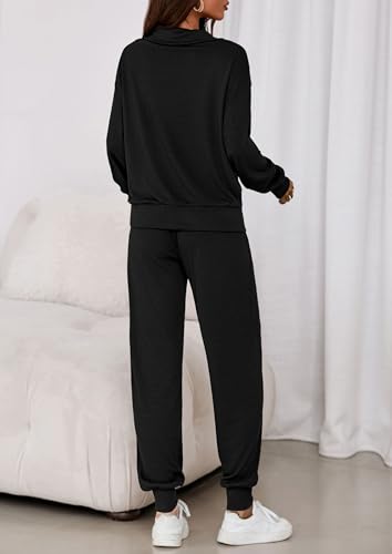 PRETTYGARDEN Women's Fall 2 Piece Lounge Sets Zip Up Sweatshirt Jogger Pants Sweat Track Suits Travel Outfit Winter Clothing