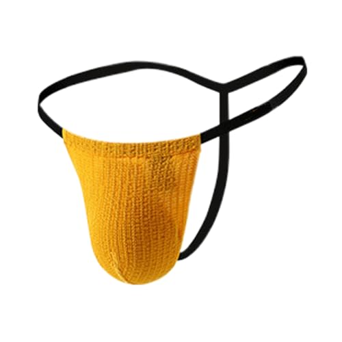 Generisch Tanga deportiva para hombre con ribete, cómodo y transpirable, amarillo, XL
