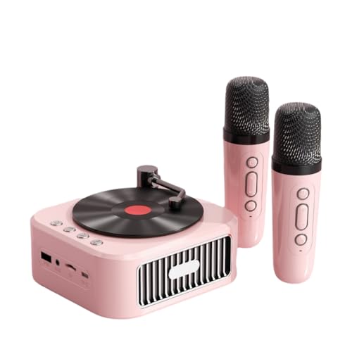 Lbvzxkad Altavoz Retro Bluetooth 5.3 con 2 Micrófonos, Altavoz Estilo Fonógrafo del Siglo XVIII, Sonido Estéreo de 360°, Disco de Vinilo D