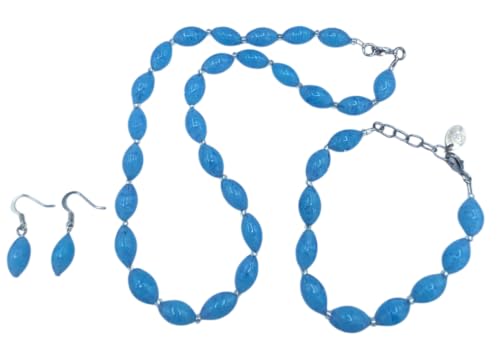 Collar de cristal de Murano con pendientes a juego para ocasiones especiales y cenas