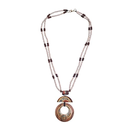 Image of AAKRITI ART CREATIONS Boho & Tribal Handcrafted Necklace Collection | Jute, Wooden & Brass Pendant Designs | Ethnic Collar, Loop & Statement Jewelry for Women | Artisan Festival & Everyday Wear