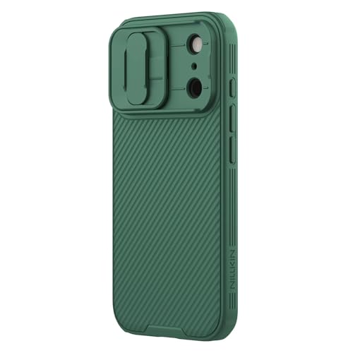 Image of Nillkin for iPhone 17 Pro Case with Slide Camera Cover, Thin Slim Fit, Shockproof Protective, Protector Privacy, Phone Case iPhone 17 Pro Camera Lens Protector 6.3 inch, Green