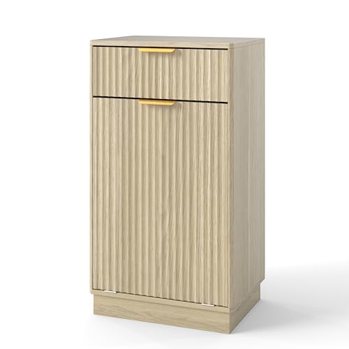 Gabinete de basura reciclaje madera 10 gal compacto