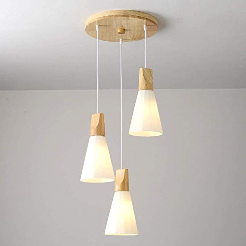 Lustre en bois blanc durable à 3 ampoules avec système de gradation - 2