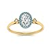 CaratYogi 18K Gold PLAIS PLAQUÉ Naturelle Topaz Prong Prong RÉGLAGE ANNUELLE OVOAL Bague DE Fonctionnement DE MAROIS Femmes ET Filles dans LA Taille: 52