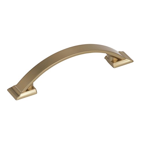 Image of Amerock | Cabinet Pull | Golden Champagne | 3-3 /4 inch (96 mm) Center to Center | Candler | 1 Pack | Drawer Pull | Drawer Handle | Cabinet Hardware