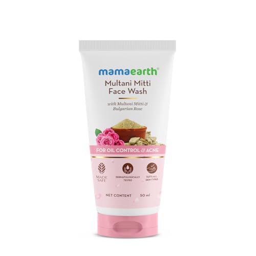 Image of Mamaearth Multani Mitti Face Wash with Multani Mitti & Bulgarian Rose For Oil Control & Acne - 50 ml