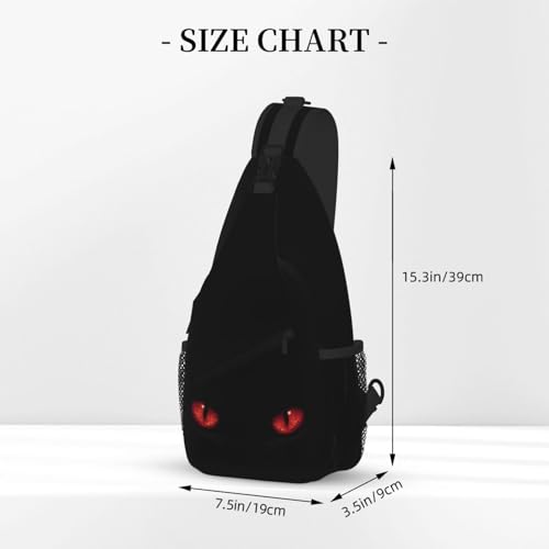 Image of SUPLUCHOM Sling Bag Red Eyes Cat Hiking Daypack Crossbody Shoulder Backpack Travel Chest Pack for Men Women