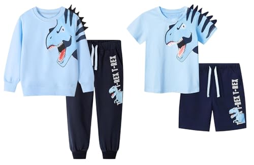 HILEELANG Toddler Boy Pants Set Sweatshirt Joggers Sweatsuit And Short Playwear Outfits Clothing Sets 2pc