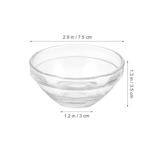 Cabilock 10PCS Facial Mixing Bowls, 3 Inch Clear Glass Esthetician Measuring Bowls for Facials, Small DIY Face Mud Mask, Cosmetic Mix Making Accessory, Skincare Tools for Home and Salon Use