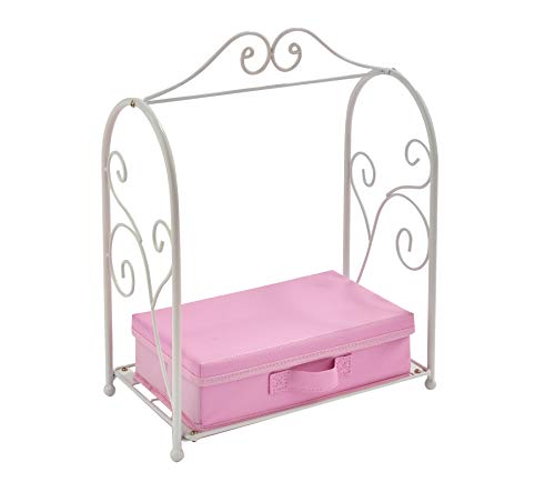 Badger Basket Metal Doll Armoire With Storage And Dresses For 18 Inch Dolls - White/Pink #TOP4