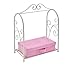 Badger Basket Toy Scrollwork Metal Doll Armoire with Storage, Dresses, and Accessories for 18 inch Dolls - White/Pink