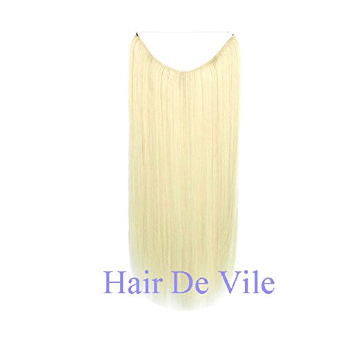 Halo Miracle Invisible Wire Flip In Secret Hair Extensions 100g 22" 100% Human Hair # 60 Bleach Blonde Color